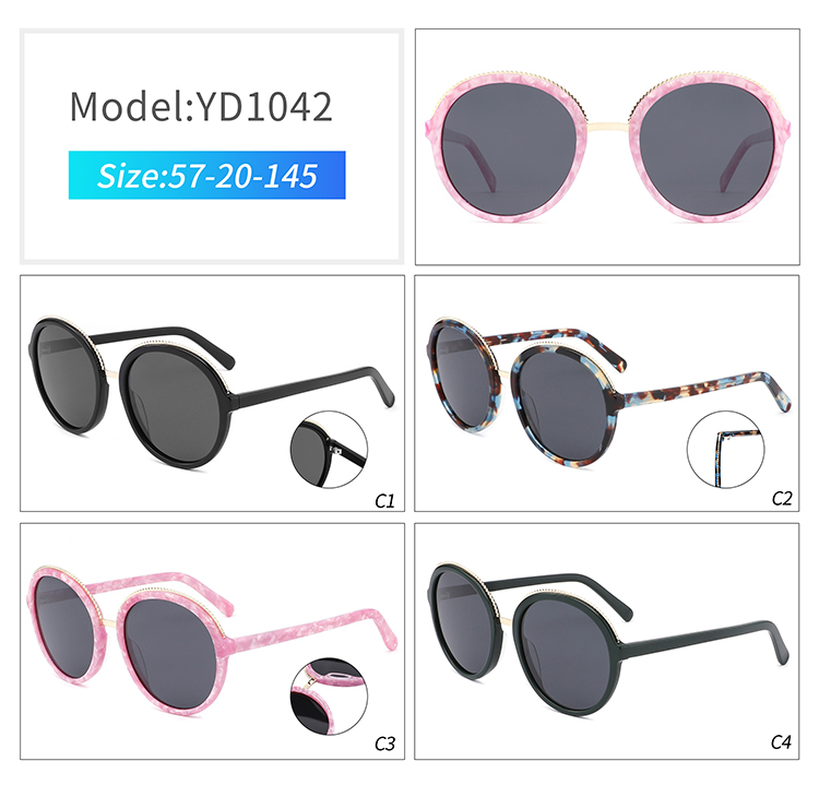 YD1042-women round sunglasses