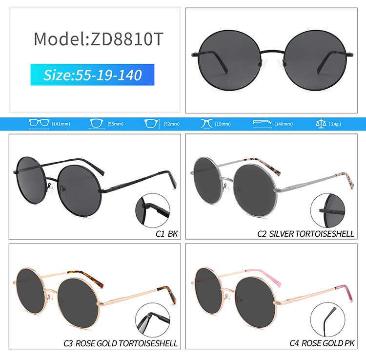 ZD8810-round metal sunglasses
