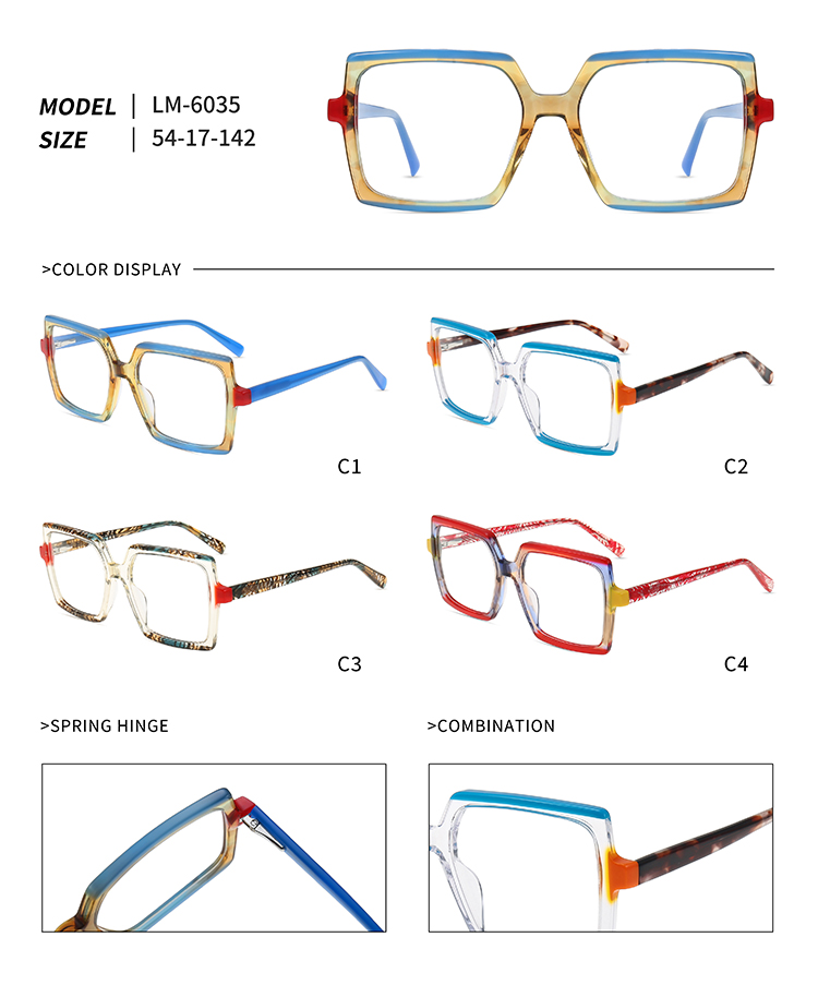 LM-6035 square spectacles for men