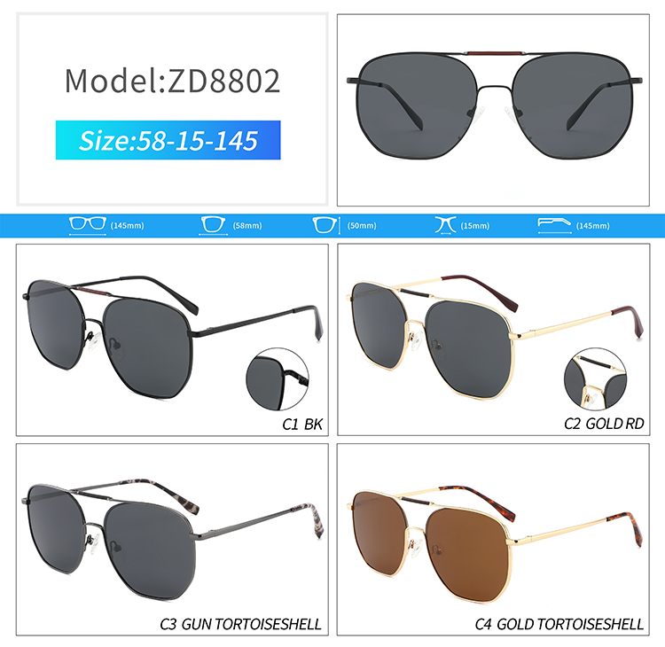 ZD8802-thick metal frame sunglasses