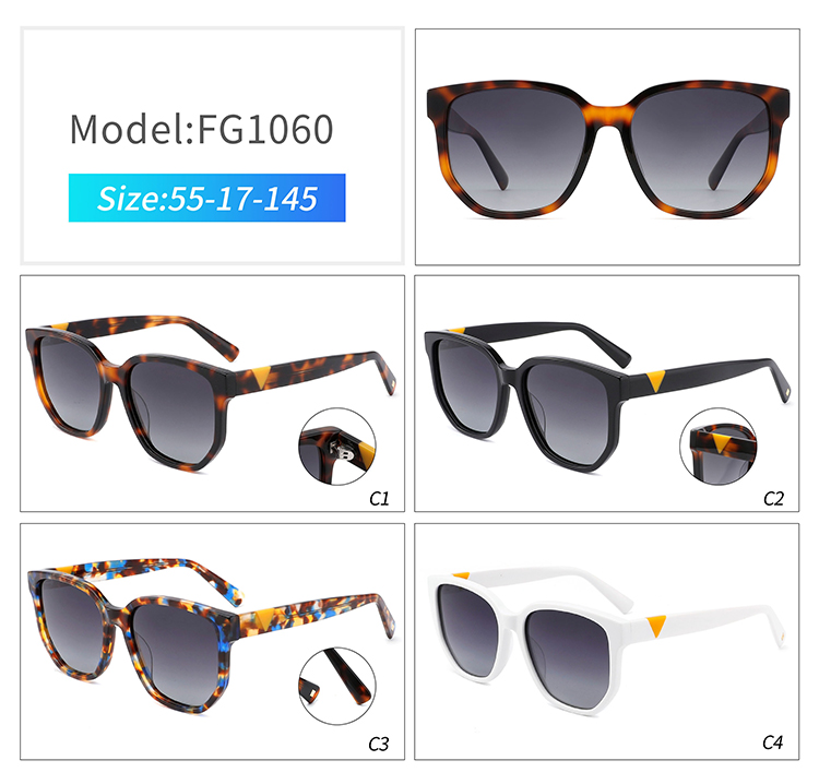 FG1060-oversized square acetate sunglasses