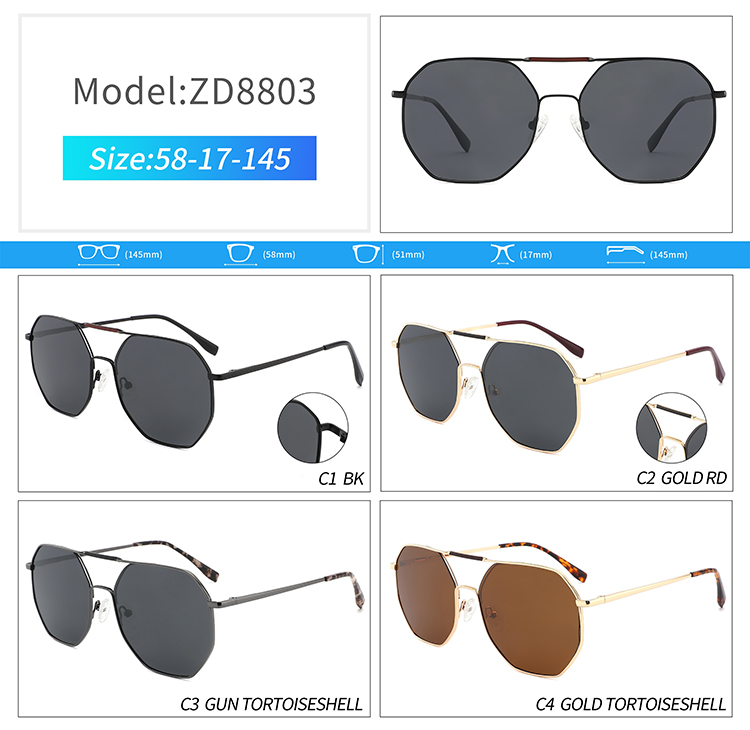 ZD8803-designer metal sunglasses
