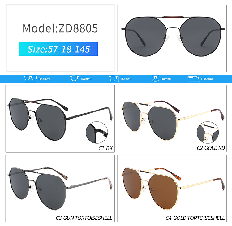 ZD8805-men's metal aviator sunglasses