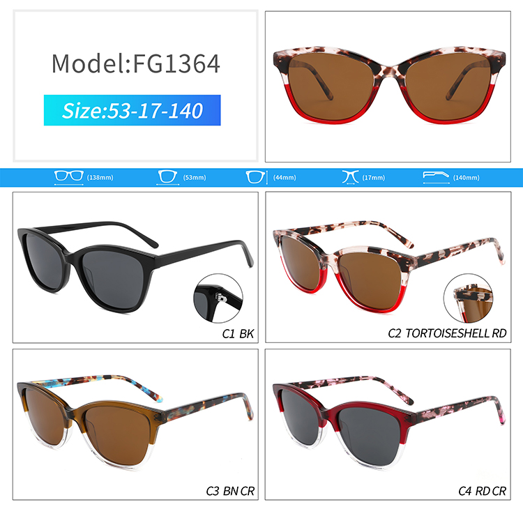 FG1364-black acetate sunglasses