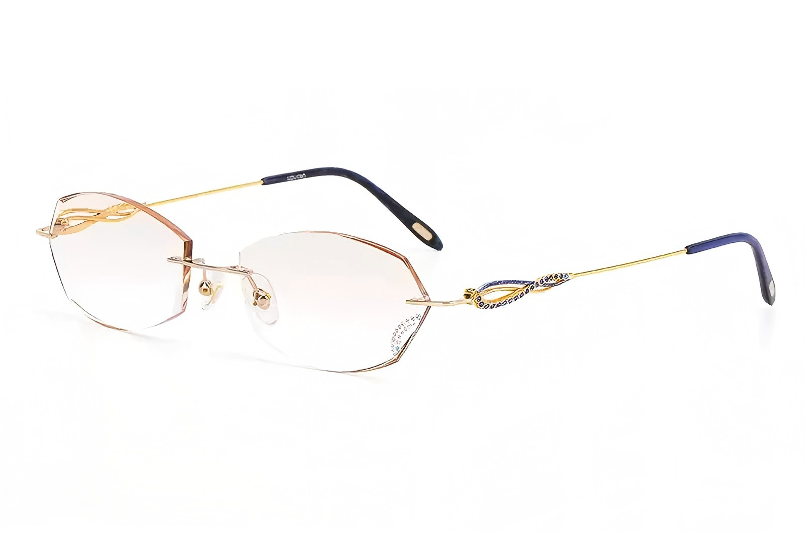 Geometric Cut Lenses Rimless Glasses