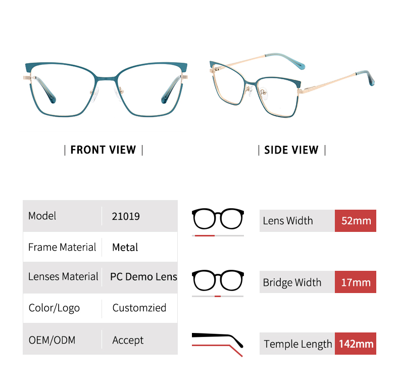 Metal Cat Eye Glasses Frames_detials
