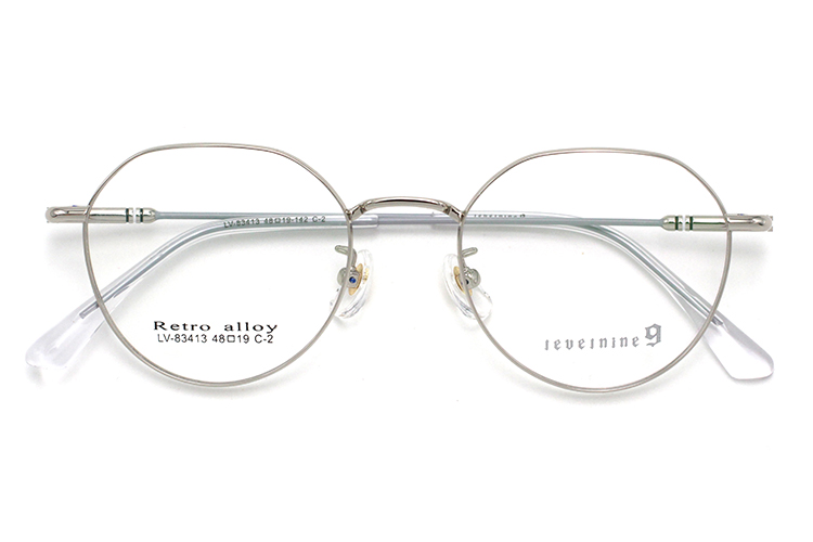 Mens Round Spectacle Frames - Silver