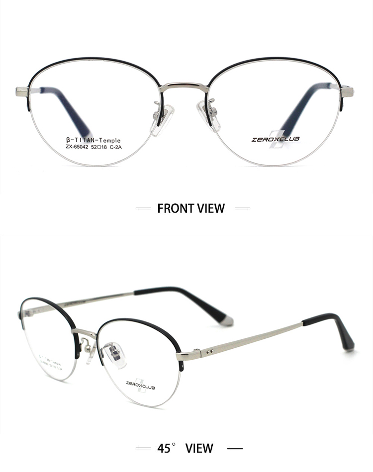 Half Frame Glasses_silver black