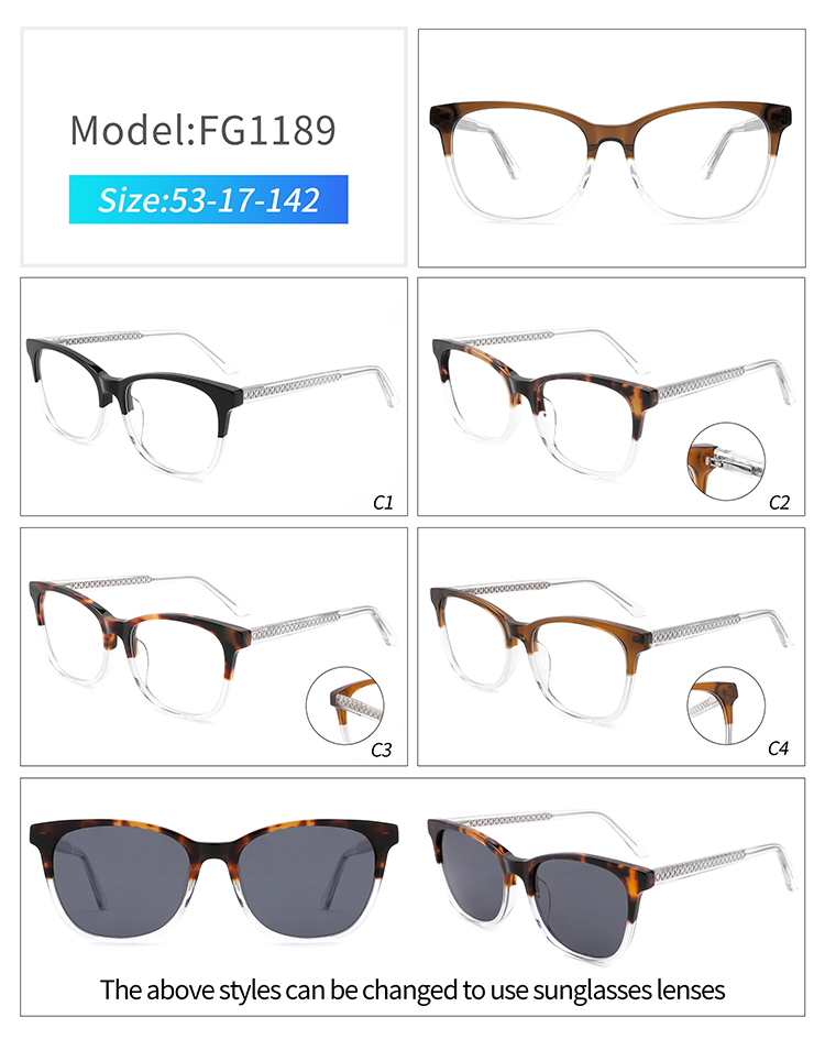 square frame glasses - FG1189