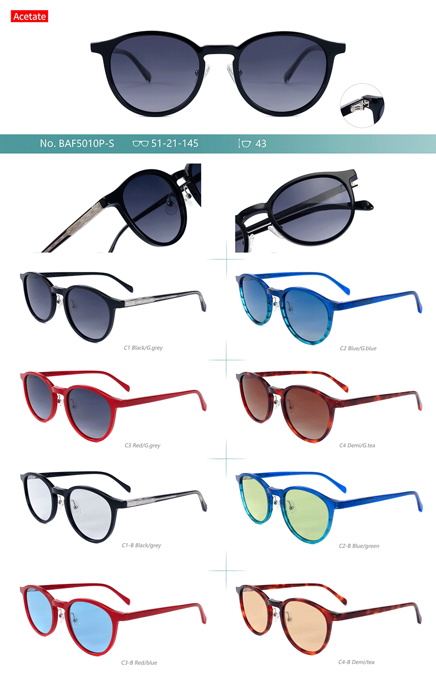 Wholesale Acetate Sunglasses-BAF5010PS