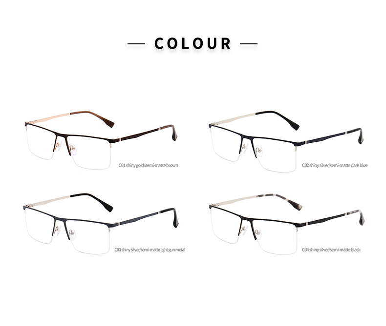 Mens Semi Rimless Glasses Frames_color