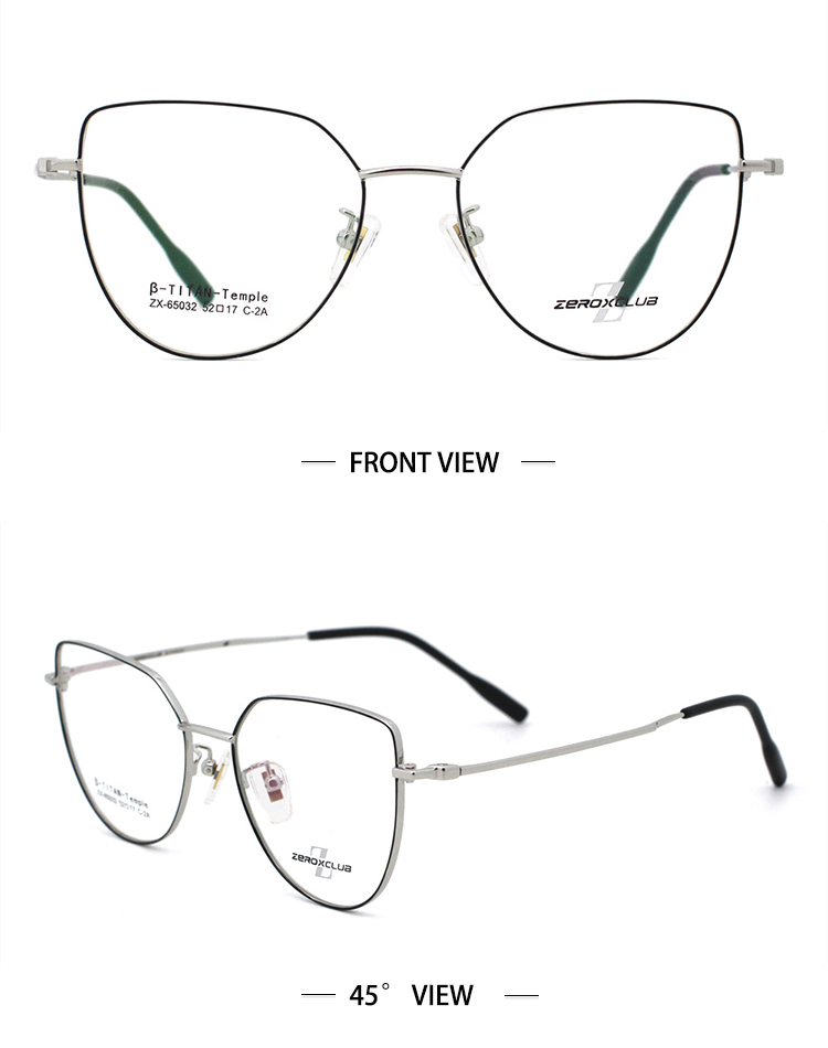 Eyeglasses Frames Titanium Women_silver black