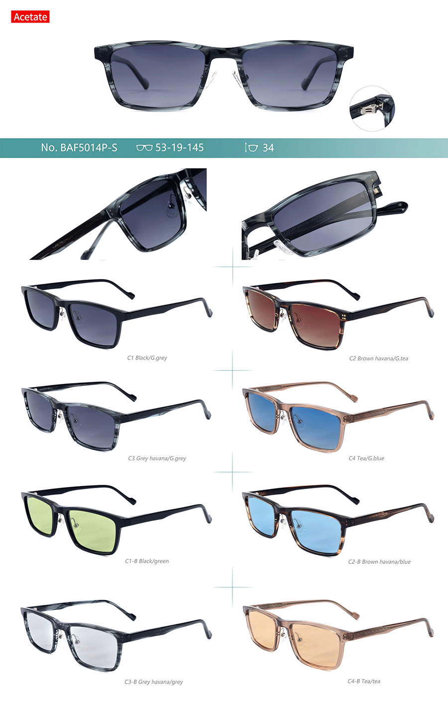 Wholesale Acetate Sunglasses-BAF5014PS