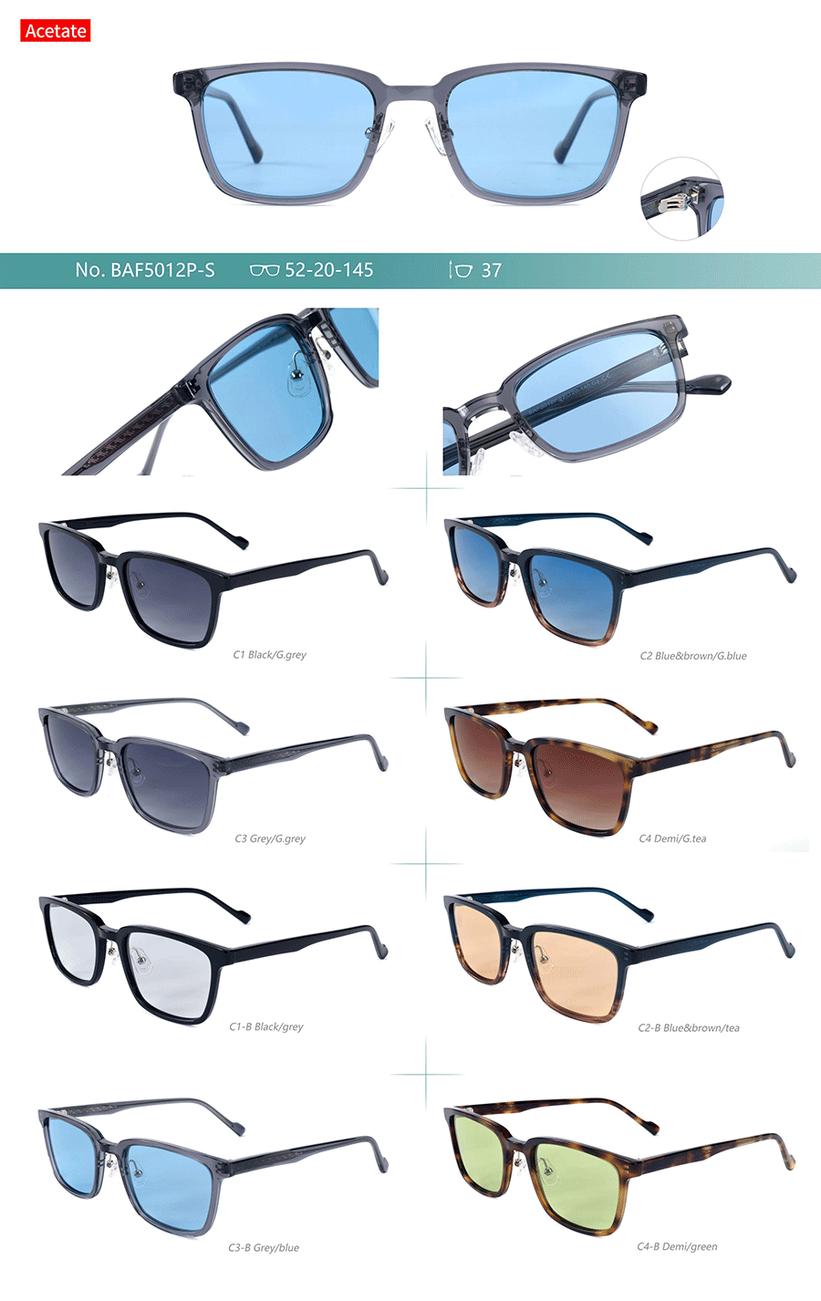 Wholesale Acetate Sunglasses-BAF5012PS