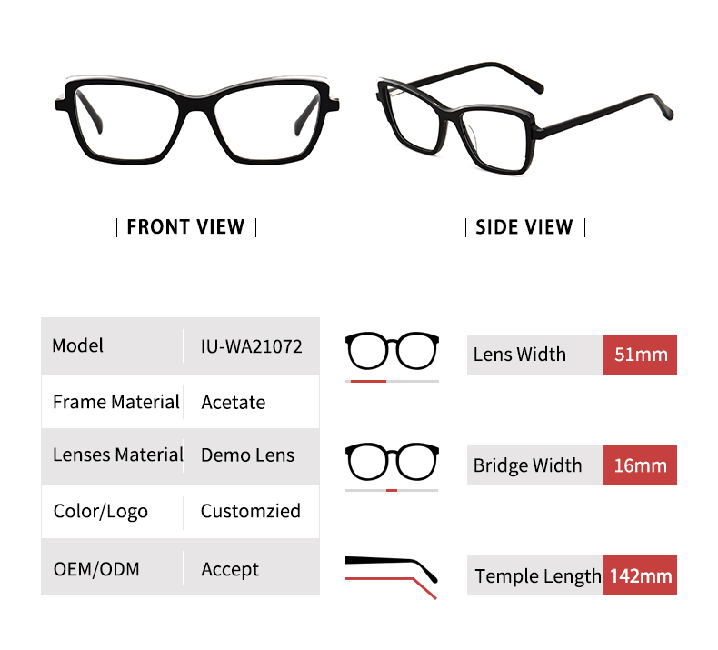 Acetate Optical Frames WXA21072 - IU Eyewear