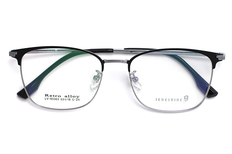 Rectangle Eyeglasses - Silver & Balck