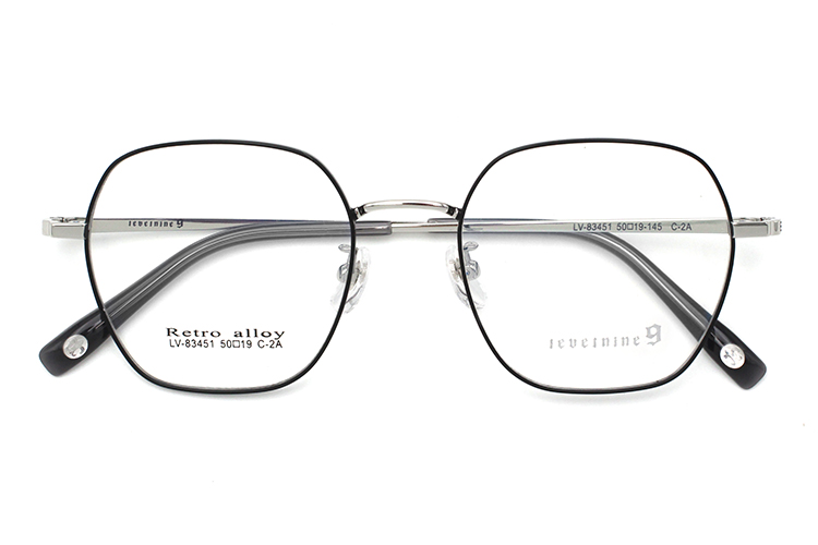 Big Square Frame Glasses - Balck&Silver