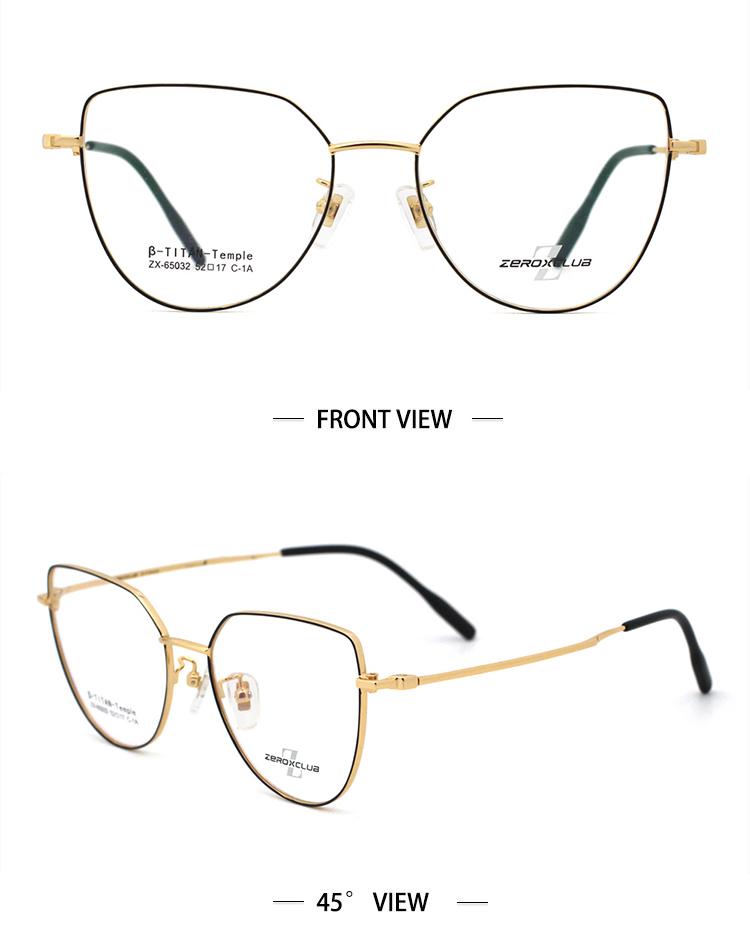 Eyeglasses Frames Titanium Women_gold black