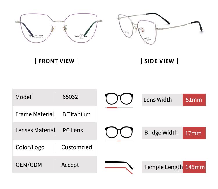 Eyeglasses Frames Titanium Women_size
