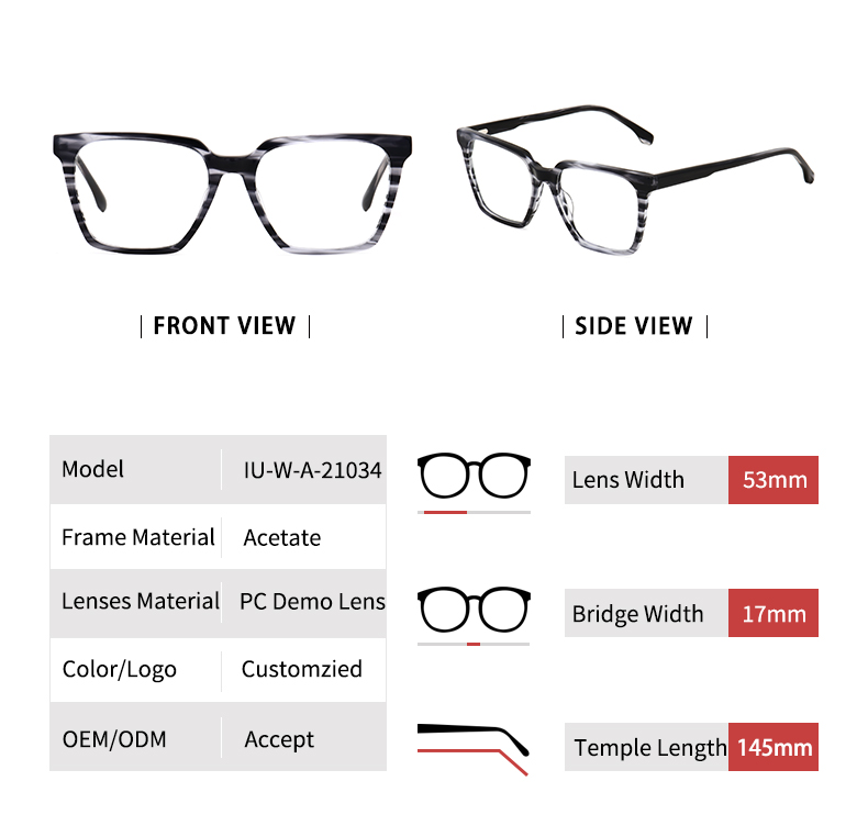 Square Thick Frame Glasses_detials