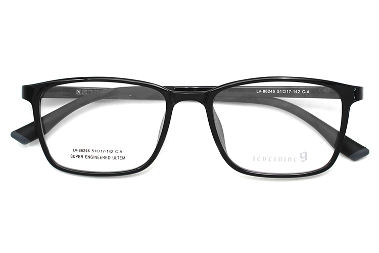 Thin Rimmed Rectangle Glasses- Black