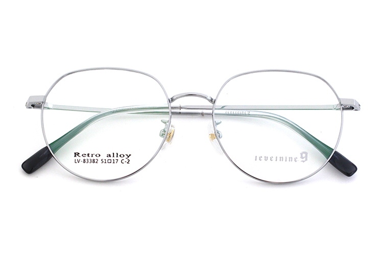 Retro Round Glasses Frames - Silver