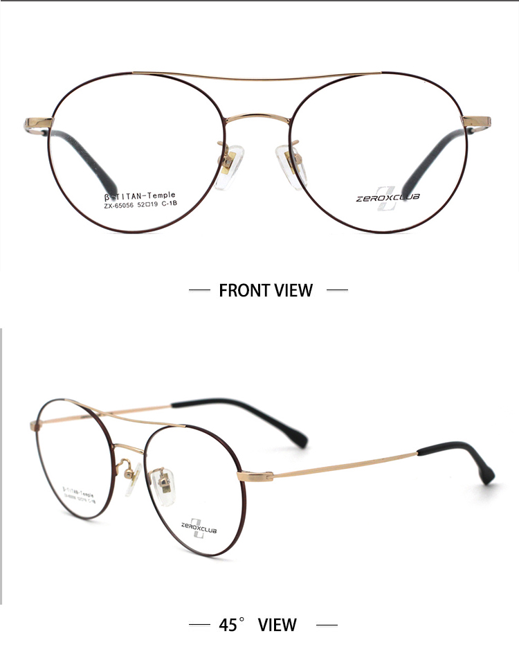 eyeglasses frames titanium_gold brown