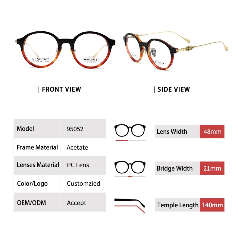 Designer Eye Glass Frames_size