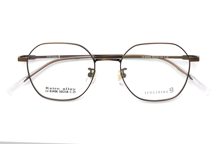 Metal Eyeglasses Frame - Brown