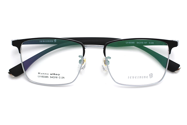 Rectangular Specs Frame - Black&Silver