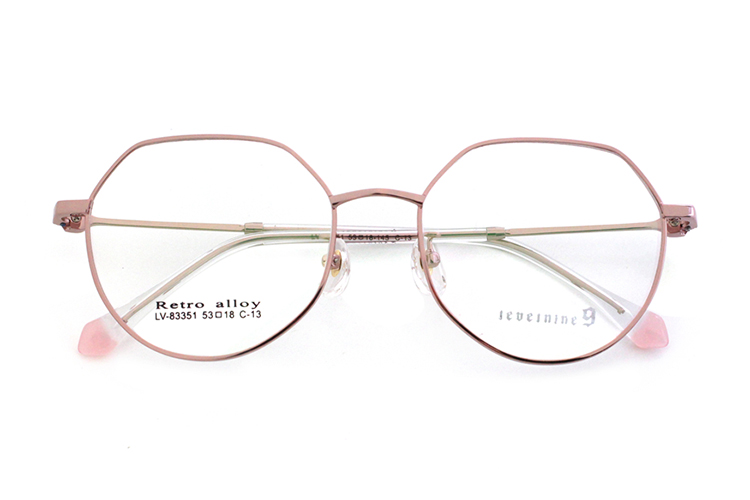Metallic Glasses Eyeglasses Frame - Pink