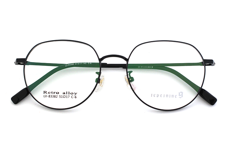 Retro Round Glasses Frames - Black