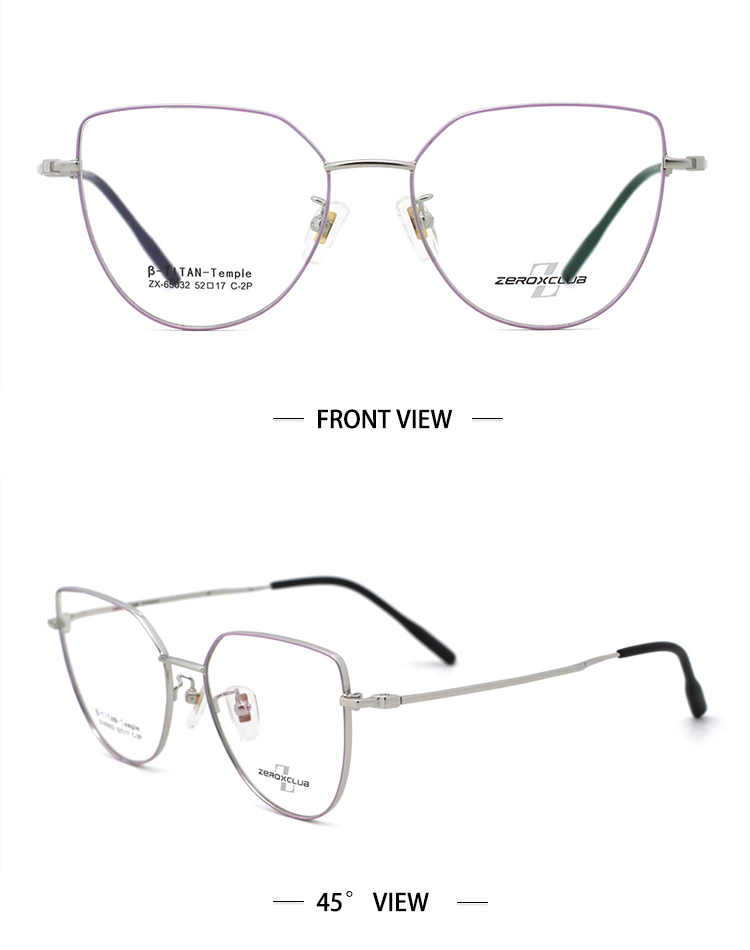 Eyeglasses Frames Titanium Women_silver purple