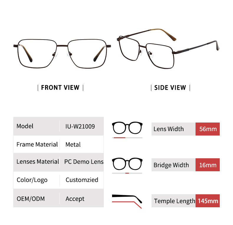 High End Spectacle Frames_size