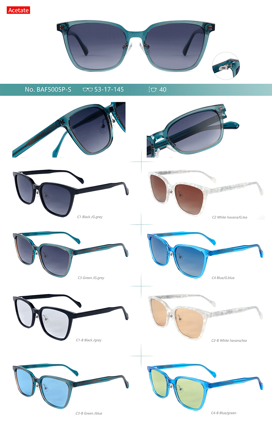 Wholesale Acetate Sunglasses-BAF5005PS