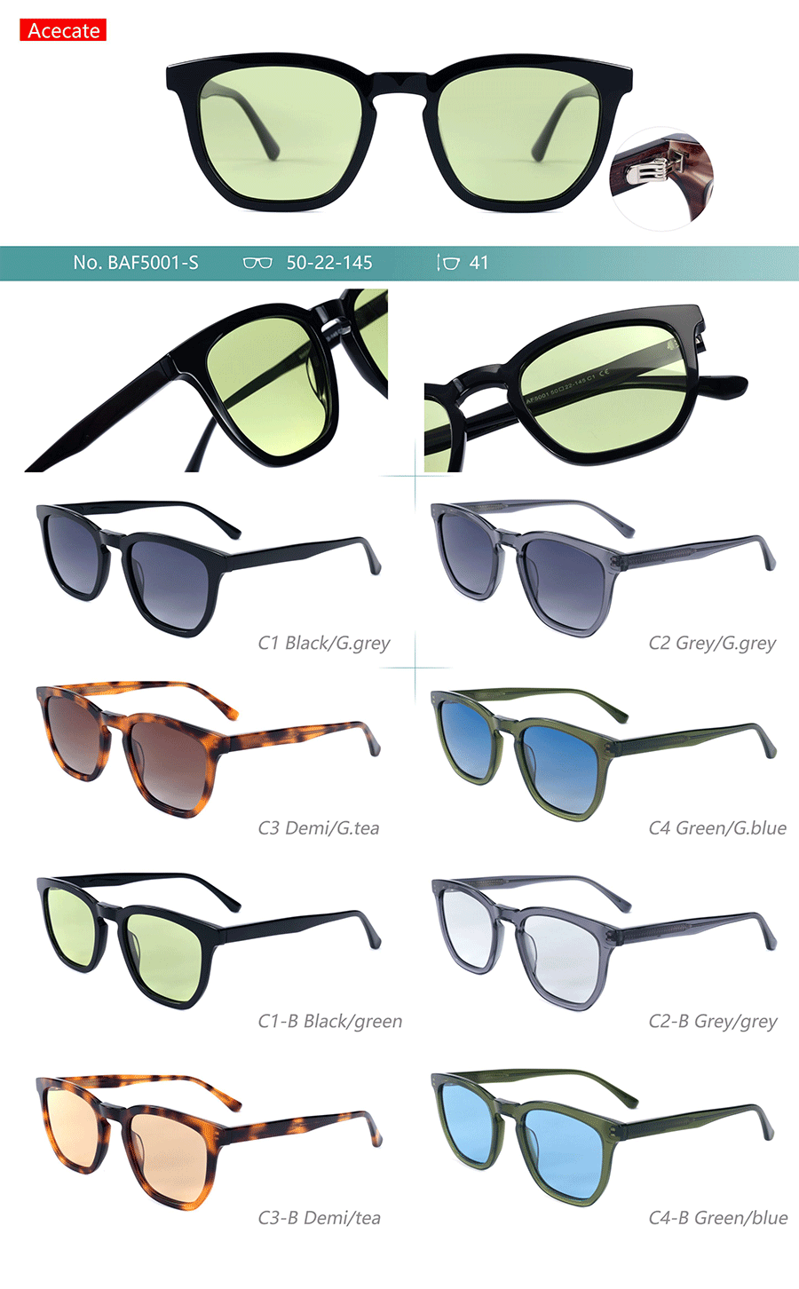 Wholesale Acetate Sunglasses-BAF5001S