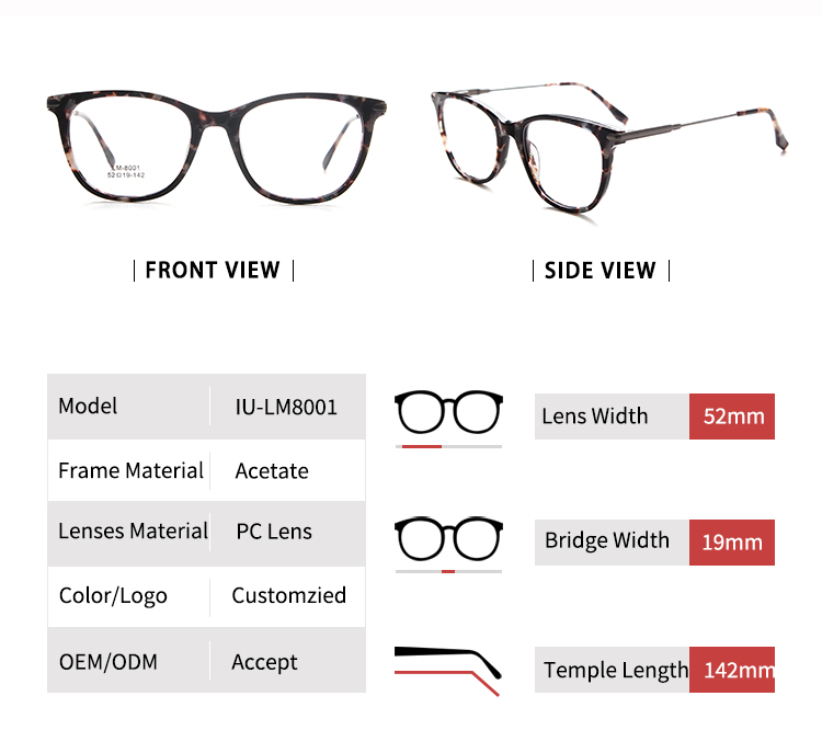 Luxury Eyeglass Frames - Size