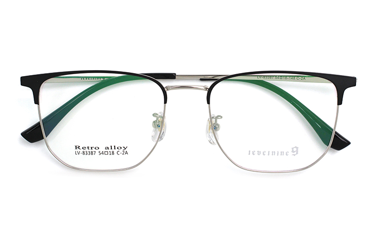 High End Eyeglasses Frames - Black&Silver