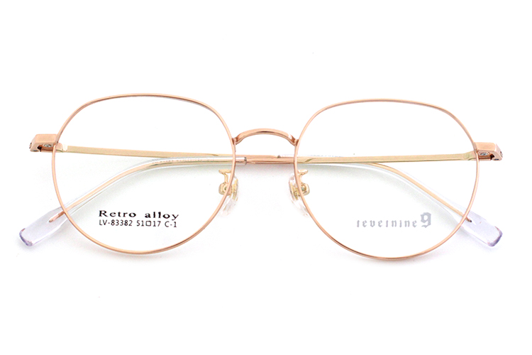 Retro Round Glasses Frames - Gold