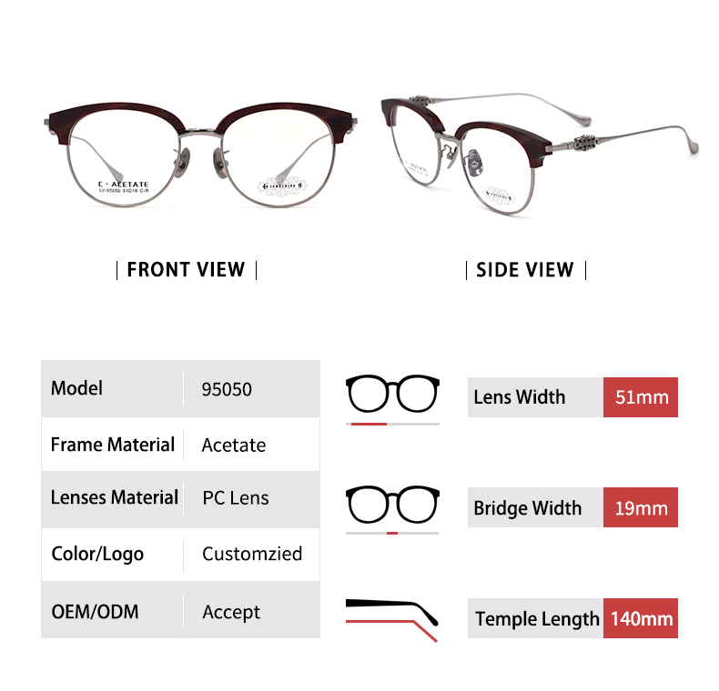 Designer Eyeglass Frames_size