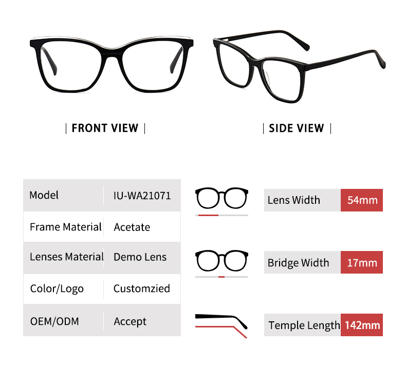 Thick Square Frame Glasses_detials