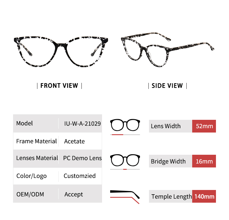 Thick Frame Cat Eye Glasses_detials