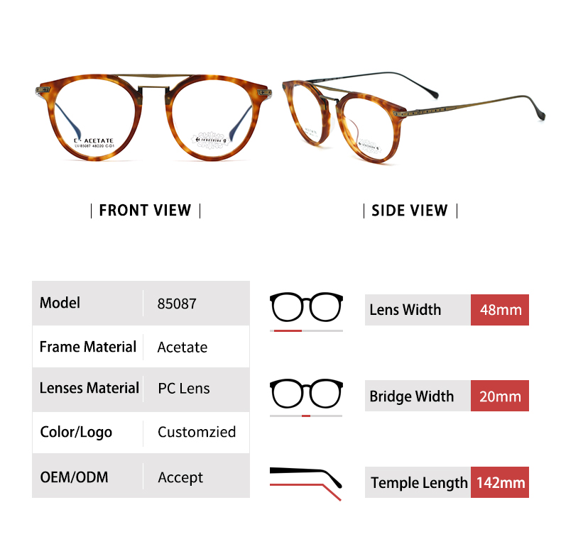 Designer Optical Glasses Frames_size