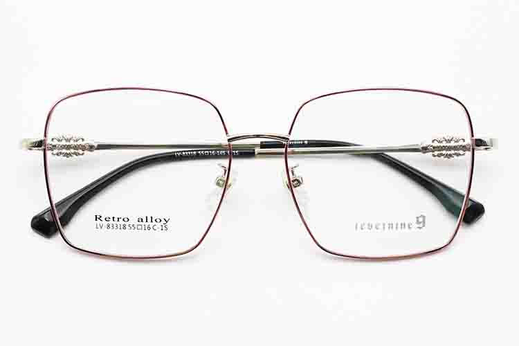 Metal Frame Eyeglasses - Brown