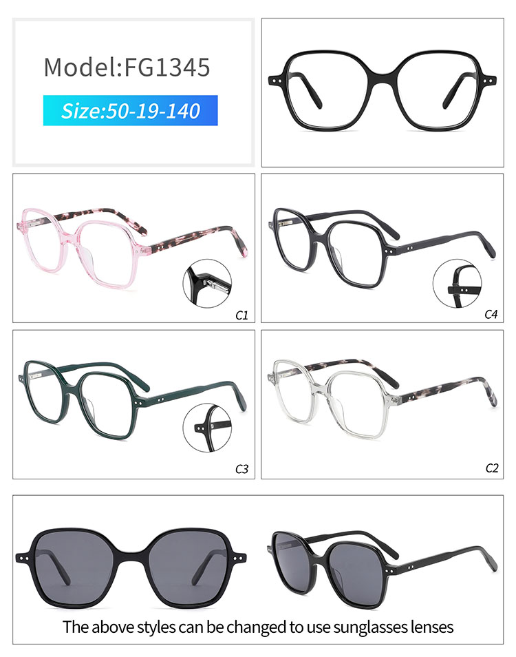 FG1345- thin acetate eyeglass frames