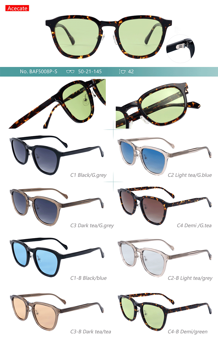 Wholesale Acetate Sunglasses-BAF5008PS