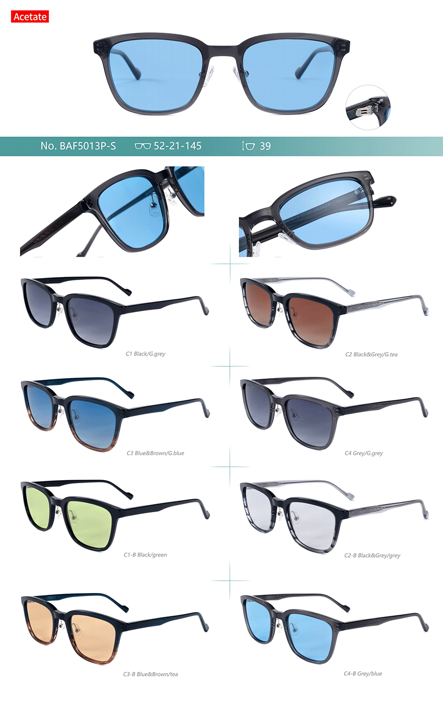 Wholesale Acetate Sunglasses-BAF5013PS