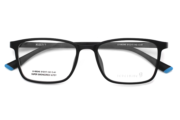 Thin Rimmed Rectangle Glasses - Matte Black