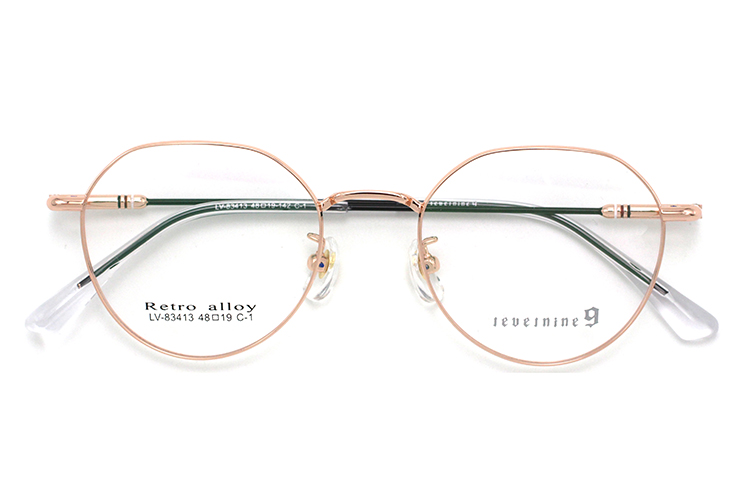 Mens Round Spectacle Frames- Gold