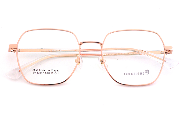 Square Metalic Eyeglasses -Rose Gold